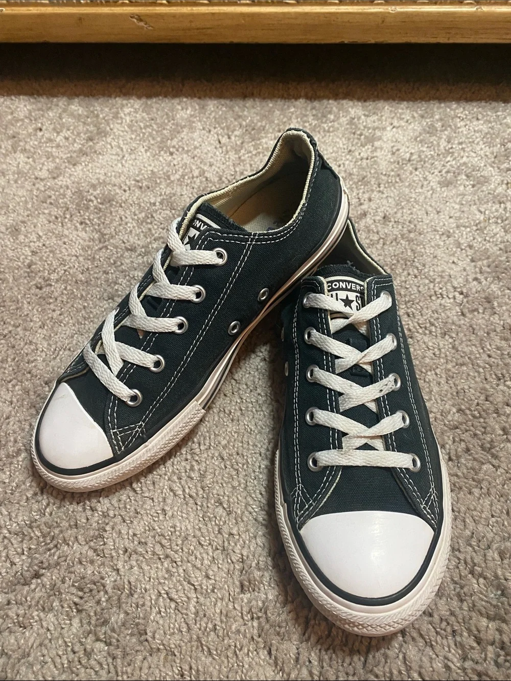 Converse All Star Chuck TaylorLow Top Canvas Sneakers - Black with White Accents